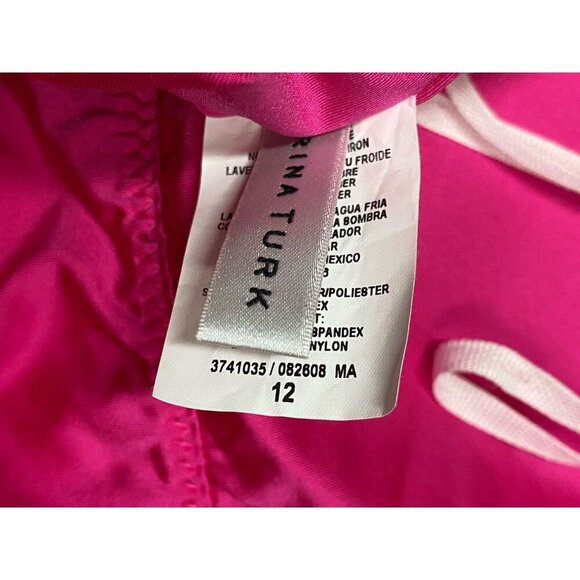 Trina Turk Sz 12 Swimsuit Marai Cut Out Maillot Pink Beach Resort Travel Boho - Picture 6 of 7